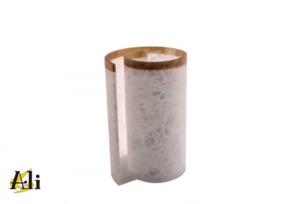 Vaso spirale bianco/agata