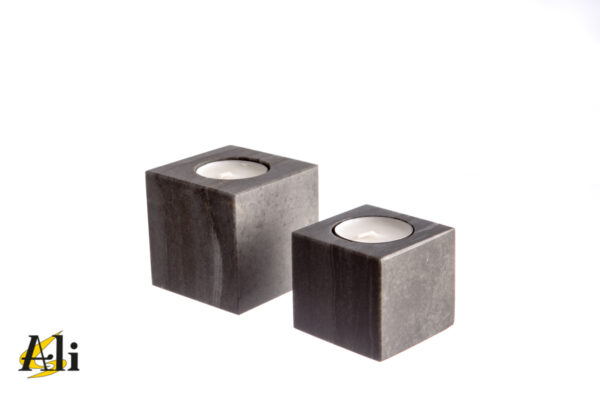 Cubo porta candele cenerino - immagine 2