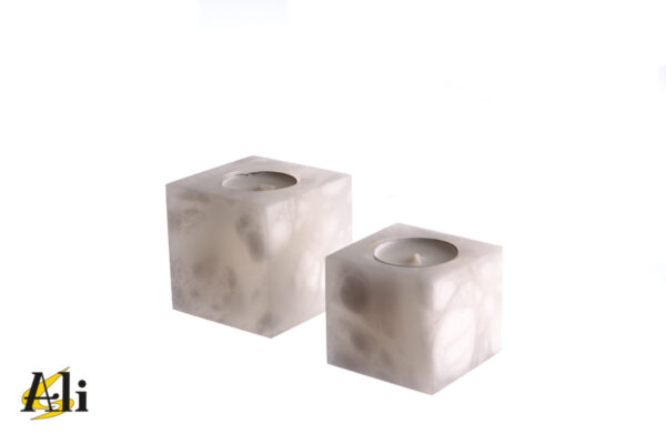 Cubo porta candele bianco - immagine 2